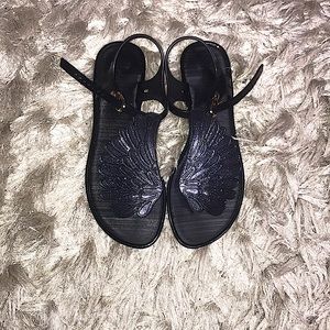 Black winged children’s sandals